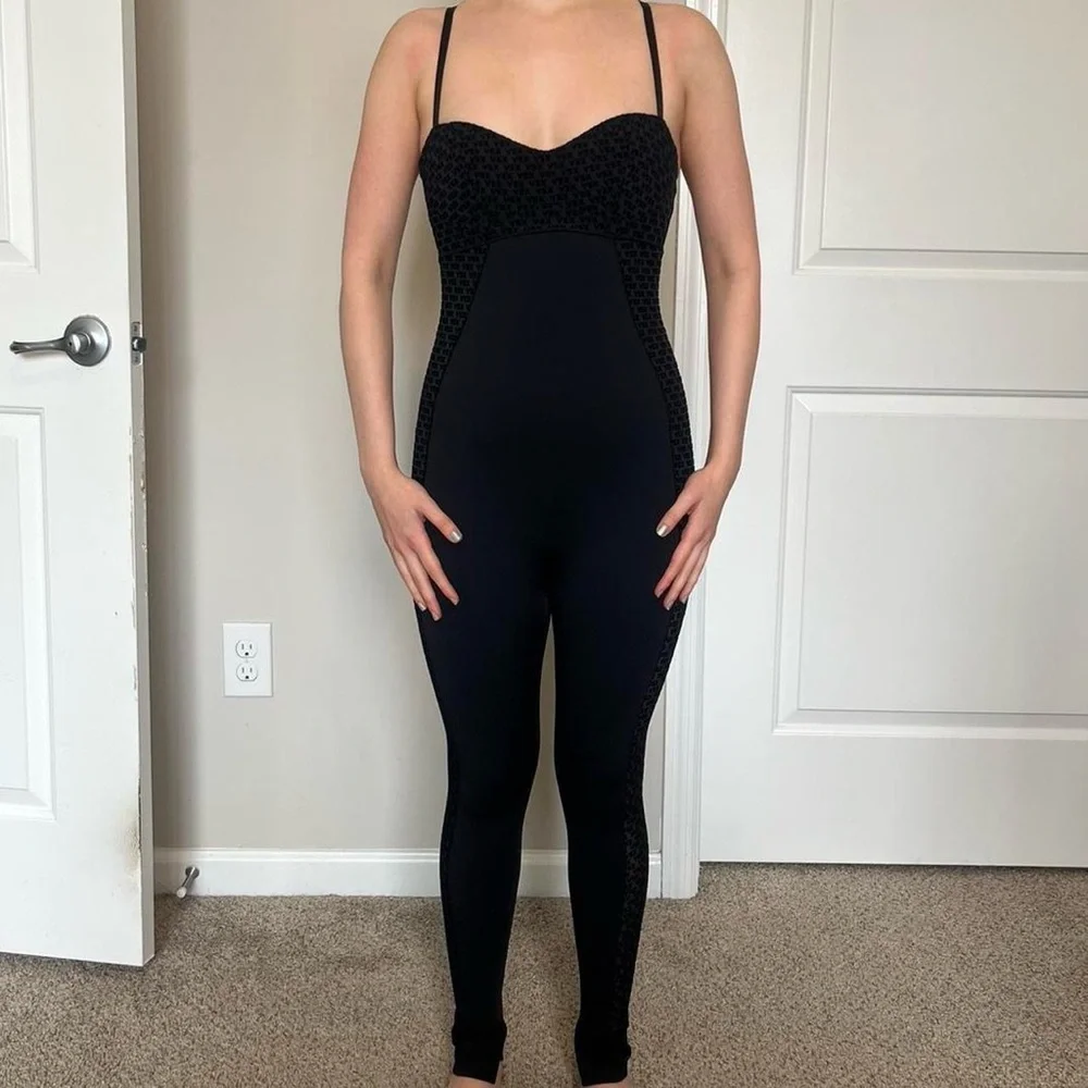 Black Bombshell cat suit / jumpsuit - Picture 1 of 3
